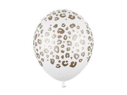 Balony lateksowe Cętki, Pastelowe Białe 30cm, 50 sztuk