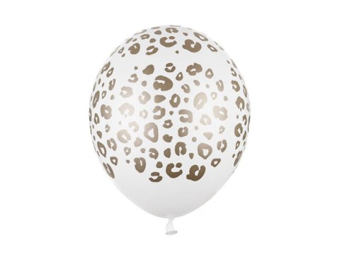 Balony lateksowe Cętki, Pastelowe Białe 30cm, 50 sztuk