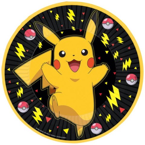 Talerzyki papierowe Pokemon Pikachu, 18 cm, 8 szt. Talerzyki papierowe Pokemon Pikachu, 18 cm, 8 szt.