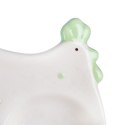 Ceramiczny Talerzyk-Podstawka na Sól i Pieprz Kura Wielkanocna w Zielone Kropki