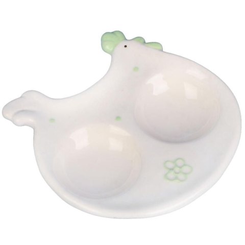 Ceramiczny Talerzyk-Podstawka na Sól i Pieprz Kura Wielkanocna w Zielone Kropki Ceramiczny Talerzyk-Podstawka na Sól i Pieprz Kura Wielkanocna w Zielone Kropki