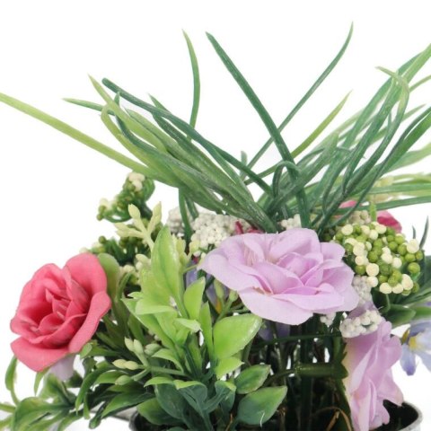 Fioletowa Wiosenna Kompozycja Wielkanocna w Konewce - Dekoracyjne Sztuczne Kwiaty 20cm Fioletowa Wiosenna Kompozycja Wielkanocna w Konewce - Dekoracyjne Sztuczne Kwiaty 20cm