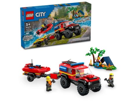 LEGO City 60412 Terenowy wóz strażacki z łodzią ratunkową LEGO City 60412 Terenowy wóz strażacki z łodzią ratunkową