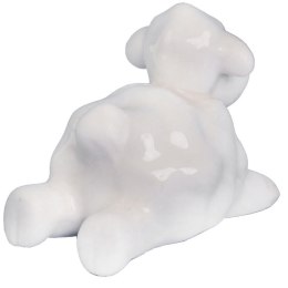 Pełna uroku, pięknie wykonana figurka uroczego, leżącego baranka BIAŁY