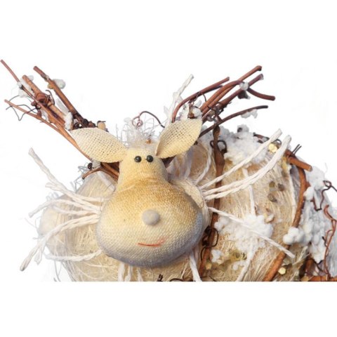 RENIFER FIGURKA STOJĄCA Z SIZALU I GAŁĄZEK 17 cm RENIFER FIGURKA STOJĄCA Z SIZALU I GAŁĄZEK 17 cm