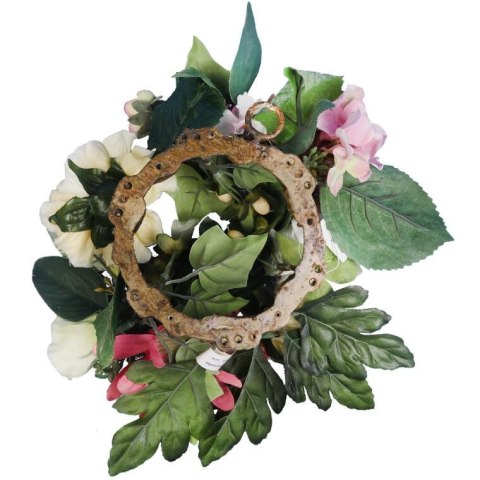 Romantyczny Wianek z Różami, hortensjami i gerberą o Średnicy 25 cm Romantyczny Wianek z Różami, hortensjami i gerberą o Średnicy 25 cm