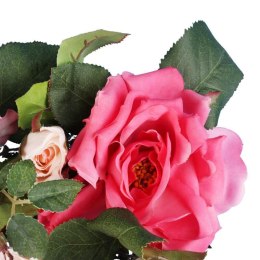 Romantyczny Wianek z Różami różowy o Średnicy 20 cm