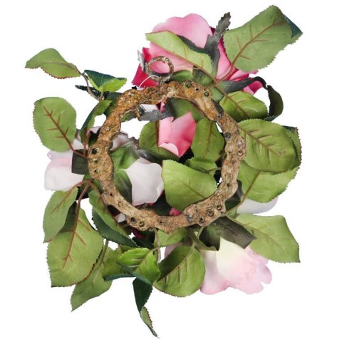 Romantyczny Wianek z Różami różowy o Średnicy 20 cm Romantyczny Wianek z Różami różowy o Średnicy 20 cm