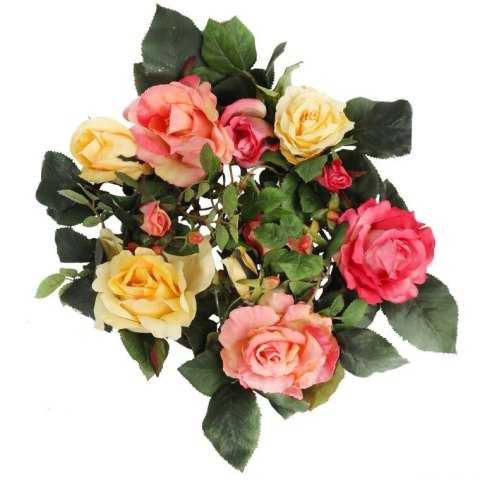 Romantyczny Wianek z Różowo Żótych Róż o Średnicy 30cm Romantyczny Wianek z Różowo Żótych Róż o Średnicy 30cm