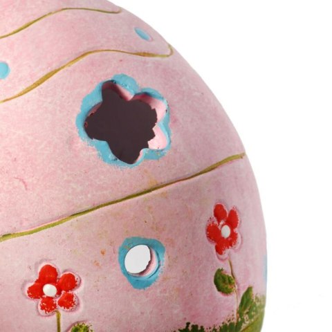 Różowy Ceramiczny Lampion w Kształcie Jajka 14cm Różowy Ceramiczny Lampion w Kształcie Jajka 14cm