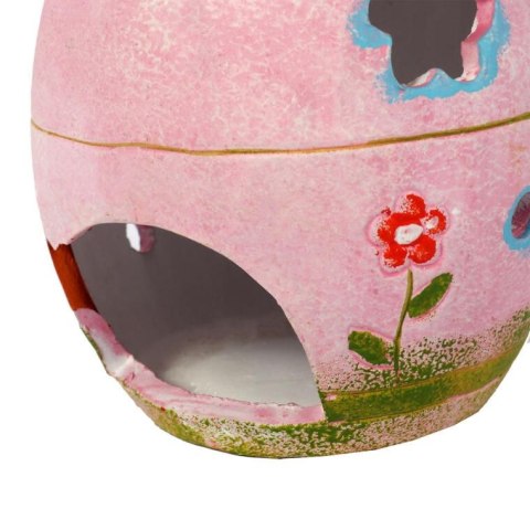 Różowy Ceramiczny Lampion w Kształcie Jajka 14cm Różowy Ceramiczny Lampion w Kształcie Jajka 14cm
