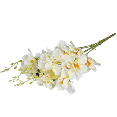 Sztuczne Storczyki w Kolorze Kremowym - Bukiet 5 Sztuk, Wysokość 58cm Sztuczne Storczyki w Kolorze Kremowym - Bukiet 5 Sztuk, Wysokość 58cm