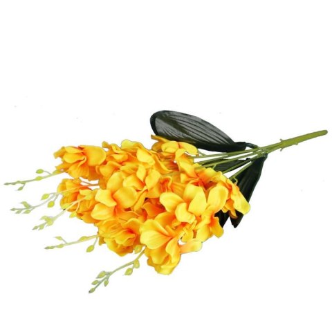 Sztuczne Storczyki w Kolorze Żółtym - Bukiet 5 Sztuk, Wysokość 58cm Sztuczne Storczyki w Kolorze Żółtym - Bukiet 5 Sztuk, Wysokość 58cm