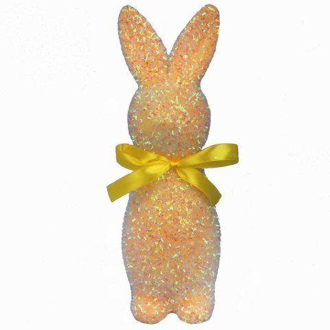 Zając ozdoba wielkanocna flokowana z brokatem Żółta L 25 cm Zając ozdoba wielkanocna flokowana z brokatem Żółta L 25 cm