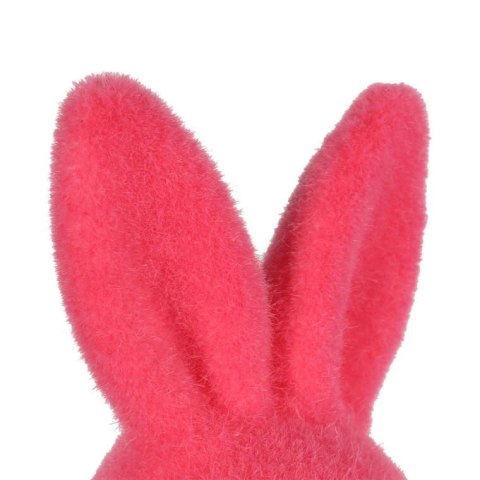Zając ozdoba wielkanocna welurowy flokowany Różowy L 25 cm Zając ozdoba wielkanocna welurowy flokowany Różowy L 25 cm