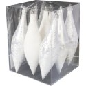 Zestaw 9 Białych Plastikowych Sopli Dekoracyjnych 15 cm z Efektem Zmrożenia