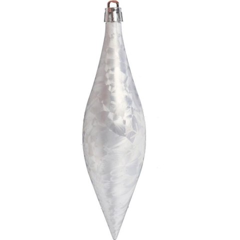 Zestaw 9 Białych Plastikowych Sopli Dekoracyjnych 15 cm z Efektem Zmrożenia Zestaw 9 Białych Plastikowych Sopli Dekoracyjnych 15 cm z Efektem Zmrożenia