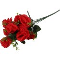 Bukiet 11 róż z bukszpanem 54 cm CZERWONY