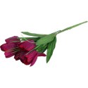 Bukiet 6 TULIPANÓW z trawką 34 cm FIOLETOWY