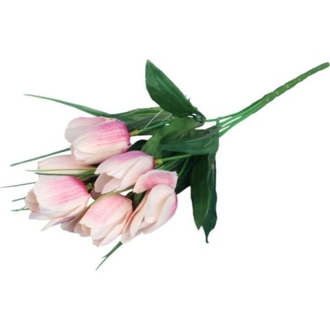 Bukiet 6 TULIPANÓW z trawką 34 cm JASNO RÓŻOWY Bukiet 6 TULIPANÓW z trawką 34 cm JASNO RÓŻOWY