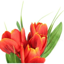 Bukiet 6 TULIPANÓW z trawką 34 cm POMARAŃCZOWY