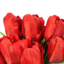 Bukiet 9 GTULIPANÓW w kolorze CZERWONYM 32 cm