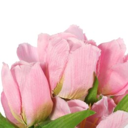 Bukiet 9 TULIPANÓW w kolorze RÓŻOWYM 32 cm