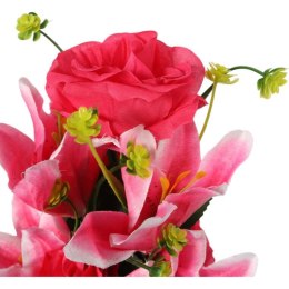 Bukiet mix lilii z różą 52 cm RÓŻOWY