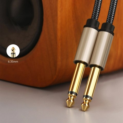 Kabel przewód audio mono TS jack 6.35mm - jack 6.35mm 2m - szary Kabel przewód audio mono TS jack 6.35mm - jack 6.35mm 2m - szary