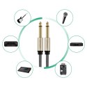 Kabel przewód audio mono TS jack 6.35mm - jack 6.35mm 2m - szary