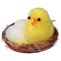 Zestaw Figurki Dekoracyjne Żółte Kurczaki w Gniazdach 2 Sztuki, 5 cm