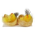 Zestaw Figurki Dekoracyjne Żółte Kurki w Gniazdach 2 Sztuki, 6 cm