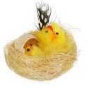 Zestaw Figurki Dekoracyjne Żółte Kurki w Gniazdach 2 Sztuki, 6 cm