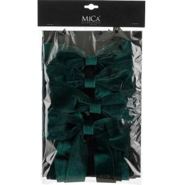 KOKARDA DEKORACYJNA ZIELONA 2x19x48 CM 4 SZT MICA