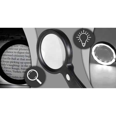 Lupa podświetlana do czytania powiększenie 10x 18 diod LED 85 mm