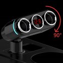 Rozdzielacz gniazda zapalniczki ładowarka 2x USB-A LCD 12/24 V 100 W