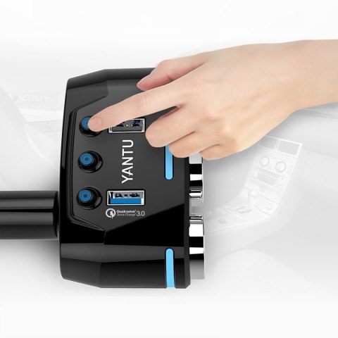 Rozdzielacz gniazda zapalniczki ładowarka 2x USB-A LCD 12/24 V 100 W