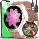 Smartwatch zegarek damski wodoodporny krokomierz pomiar tętna IPS 1.28''