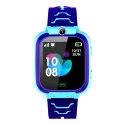 Smartwatch zegarek dla dzieci na kartę SIM lokalizacja GPS SOS kamera latarka - niebieski