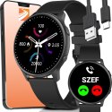 Smartwatch zegarek sportowy funkcyjny pulsometr ciśnieniomierz sen muzyka 45 mm - czarny