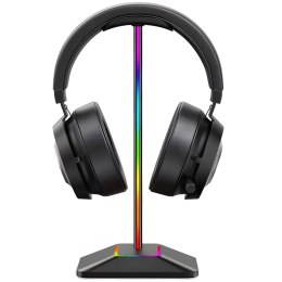 Stojak uchwyt biurkowy gamingowy na słuchawki z hubem USB podświetlany RGB LED
