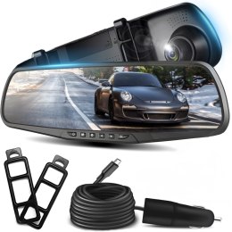 Wideorejestrator kamera samochodowa z detekcją ruchu LUSTERKO Full HD TF 12 V