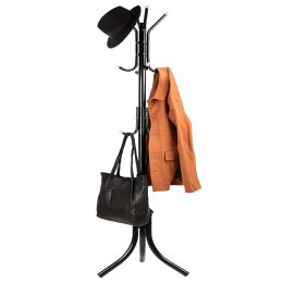 Wieszak podłogowy stojący na ubrania loft 3 poziomy 175 cm - czarny