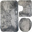 Zestaw dywaników łazienkowych antypoślizgowych szary - 3 szt.