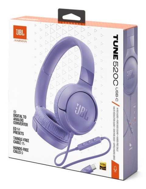 Słuchawki nauszne JBL Tune520C USB-C Purple Słuchawki nauszne JBL Tune520C USB-C Purple