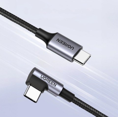 Ugreen kabel USB-C (prosty) / USB-C (kątowy) PD QC 60W 3A 0.5m US255 (szary) Ugreen kabel USB-C (prosty) / USB-C (kątowy) PD QC 60W 3A 0.5m US255 (szary)
