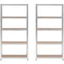 Regał magazynowy metalowy 5 półek 875 kg 90 x 30 x 180 cm szary 2 szt.