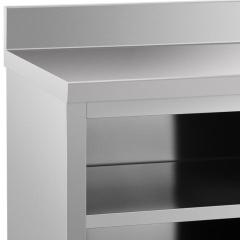Stół blat roboczy przyścienny z szafką i rantem drzwi suwane 200 x 70 cm Stół blat roboczy przyścienny z szafką i rantem drzwi suwane 200 x 70 cm