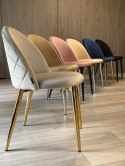Krzesło tapicerowane GLORIA LIGHT GREY VELVET OUTLET