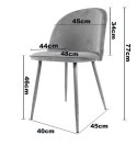 Krzesło tapicerowane GLORIA LIGHT GREY VELVET OUTLET